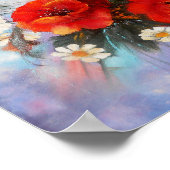 Red poppies painting wall art (Corner)