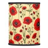 Red poppies pattern lamp shade (Left)