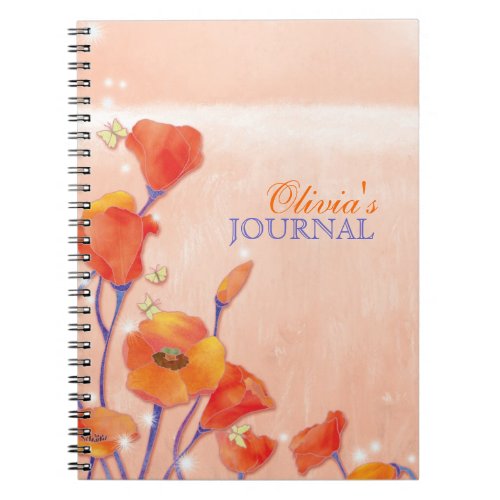 Red Poppies Personal or Business Journal