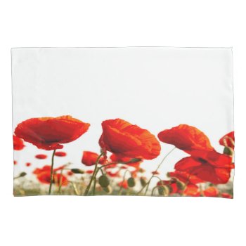 Red Poppies Pillow Case by mugebasak at Zazzle