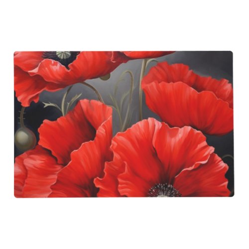 Red poppies placemat