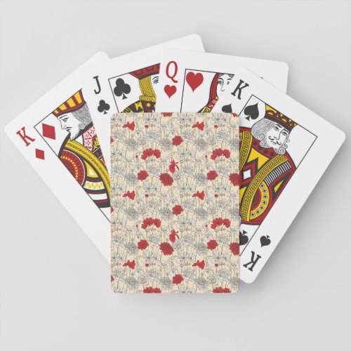 Red Poppies Poker Cards