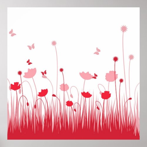 Red poppies Poster