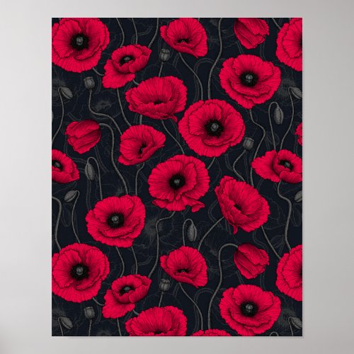 Red Poppies Poster