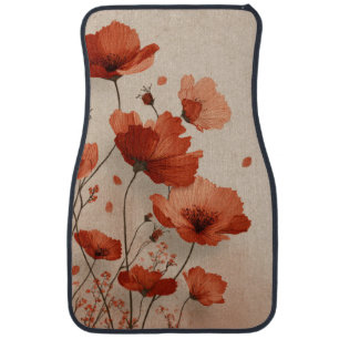 Red poppies. Set of Car Mats