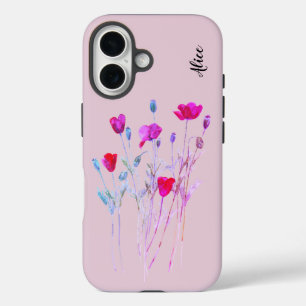 Red poppies summer meadow, wild flowers iPhone 16 case