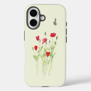 Red poppies summer meadow, wild flowers iPhone 16 case