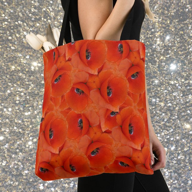 Red poppies symphony tote bag (Creator Uploaded)