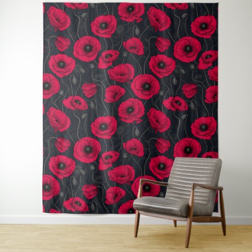 Red Poppies Tapestry