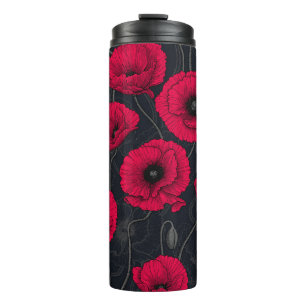 Red Poppies Thermal Tumbler