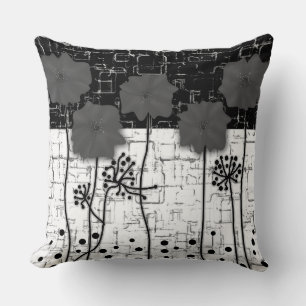 Red poppies throw pillow