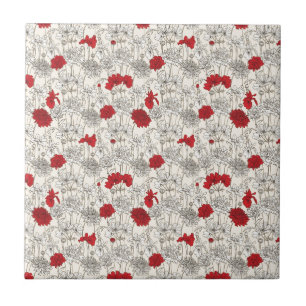 Red Poppies Tile