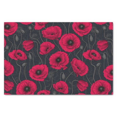 Red Poppies Tissue Paper