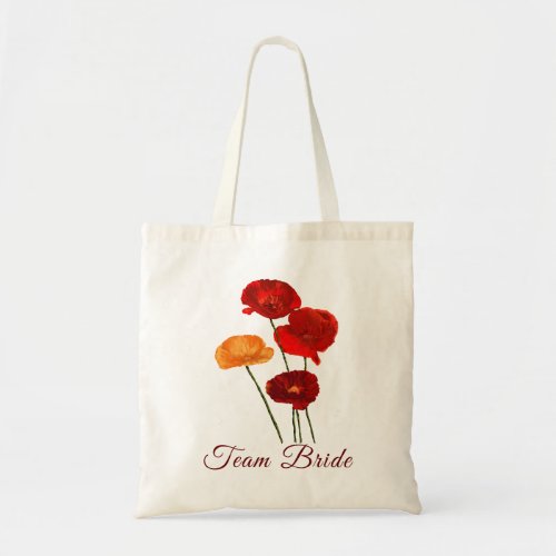 Red poppies tote bag