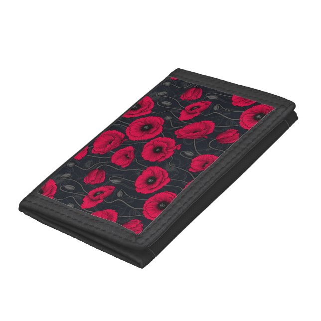 Red Poppies Trifold Wallet (Bottom)