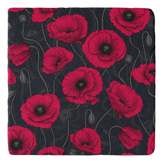 Red Poppies Trivet (Front)