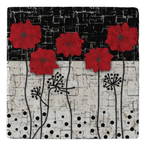 Red poppies trivet