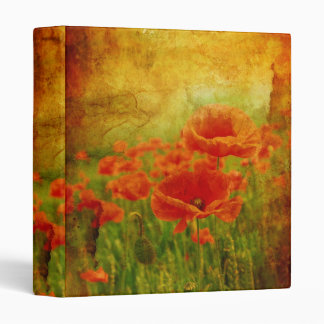 Red poppies vintage binder