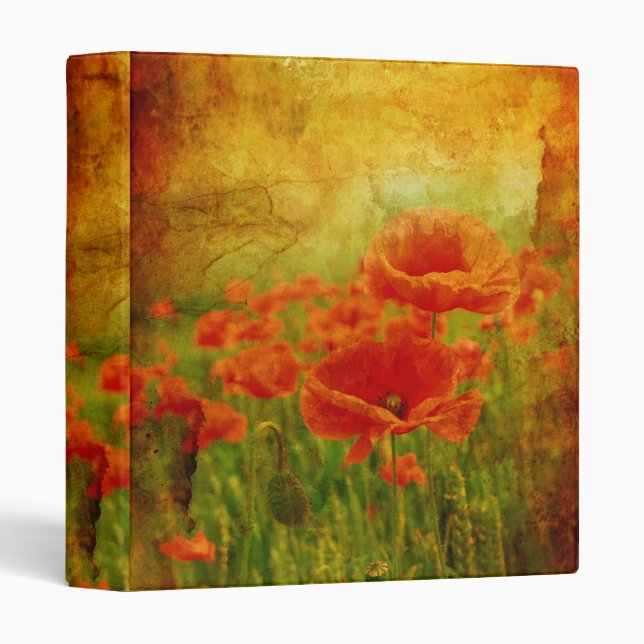 Red poppies vintage binder (Front/Spine)