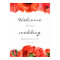 Red poppies watercolor custom wedding sign