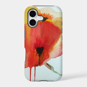Red Poppies watercolour modern floral art iPhone 17 Case