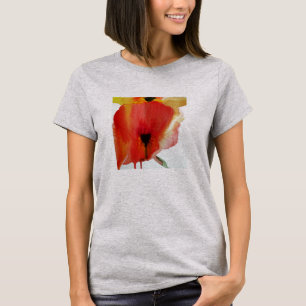 Red Poppies watercolour modern floral art T-Shirt