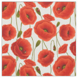 Red Poppies with Lady Bugs Fabric