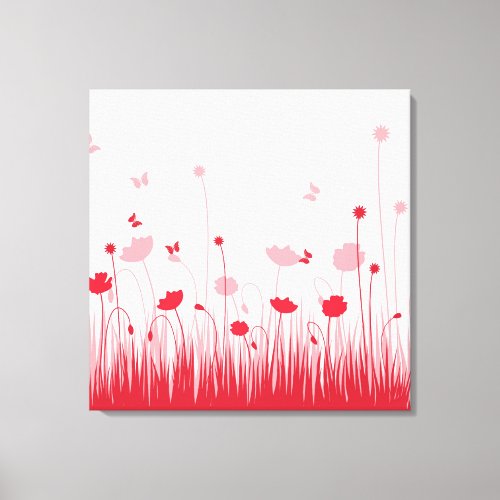 Red poppies Wrapped Canvas