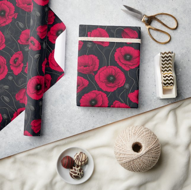 Red Poppies Wrapping Paper (Crafts)