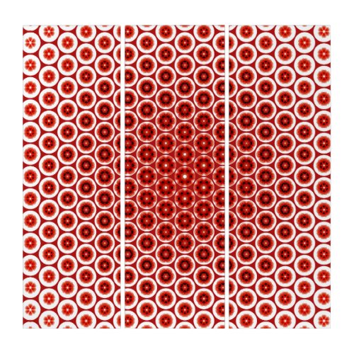 Red poppy abstract geometricv morph art pattern