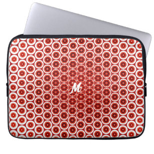 Red poppy abstract geometricv morph art pattern laptop sleeve