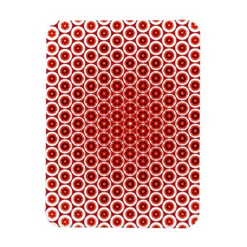 Red poppy abstract geometricv morph art pattern magnet