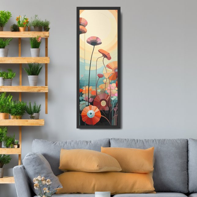 Red Poppy Abstract landscape Framed Art (Creator Uploaded)