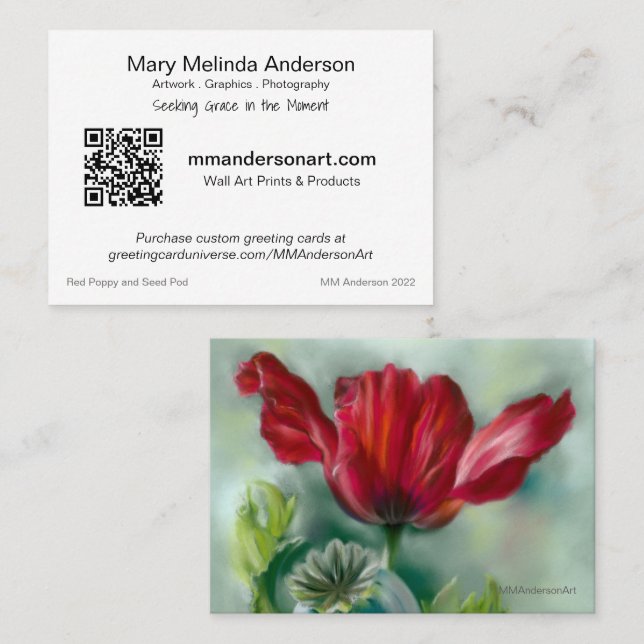 Red Poppy Art 2022 Business Card (Front/Back)