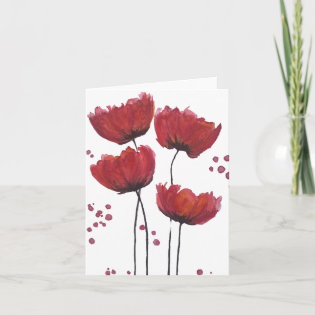 Red Poppy Blank Card (Front)