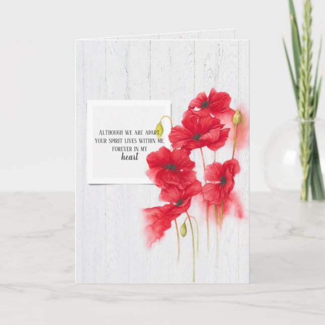 red poppy blossoms sympathy card (Front)