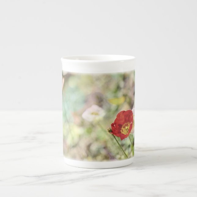 Red Poppy Bone China Mug (Front)