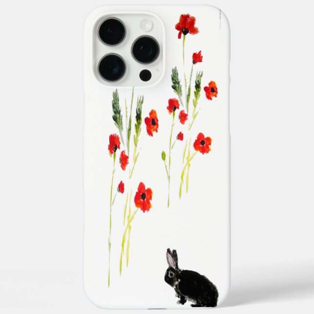 Red Poppy Bunny Rabbit Nature Case-Mate iPhone Case (Back)