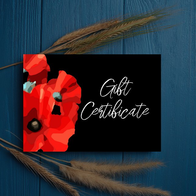 Red Poppy Business Certificate Card (Creator Uploaded)