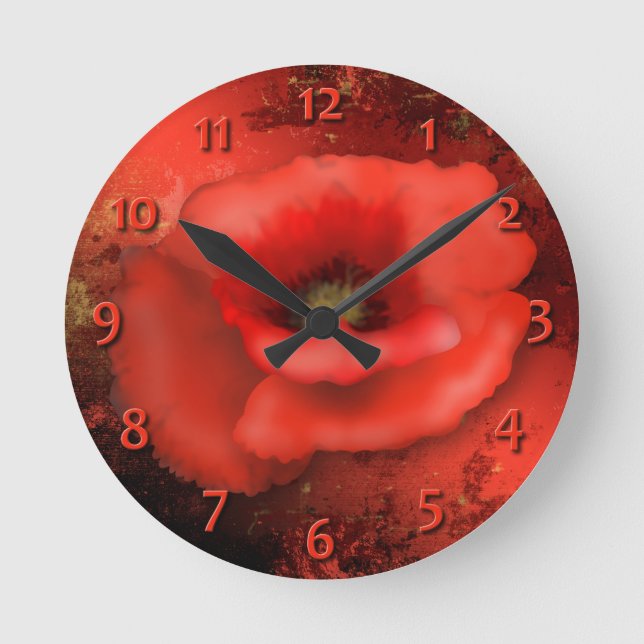 Red Poppy Clock (Front)