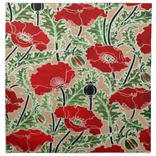 Red Poppy Cloth Napkin