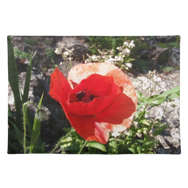 Red Poppy Cloth Placemat (Front)