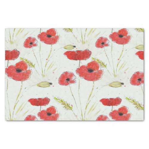 Red Poppy Decoupage Tissue Paper