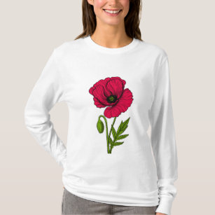 Red poppy drawing T-Shirt