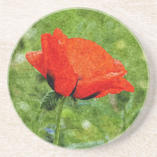 Red Poppy Drink Coaster