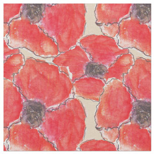 Red Poppy Fabric