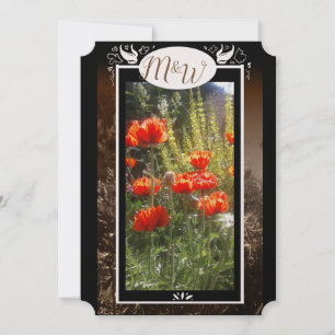 Red Poppy Feilds Monogram Save The Date