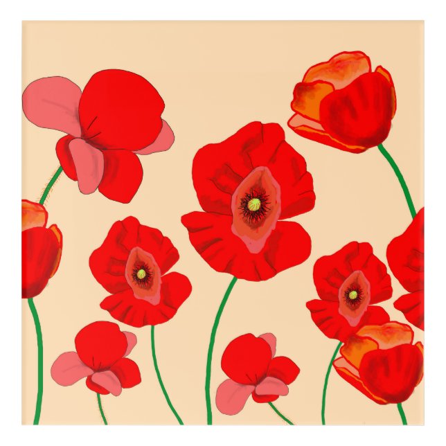 Red Poppy Field  Acrylic Print (Front)