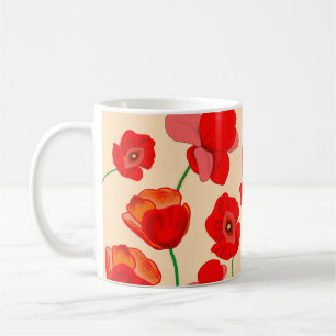 Red Poppy Field Coffee Mug