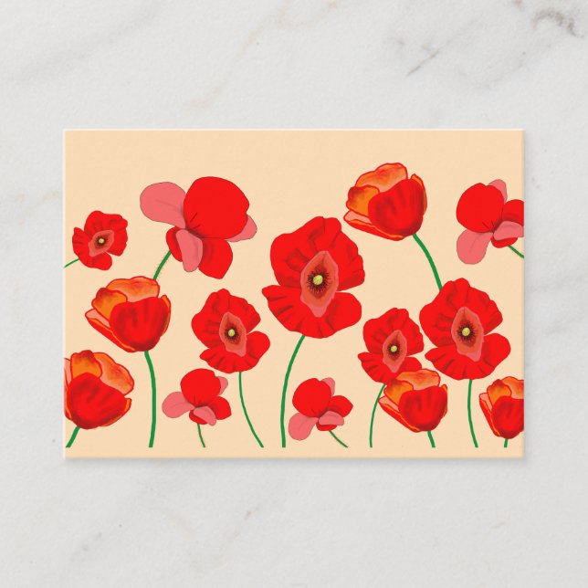 Red Poppy Field Enclosure Card (Front)